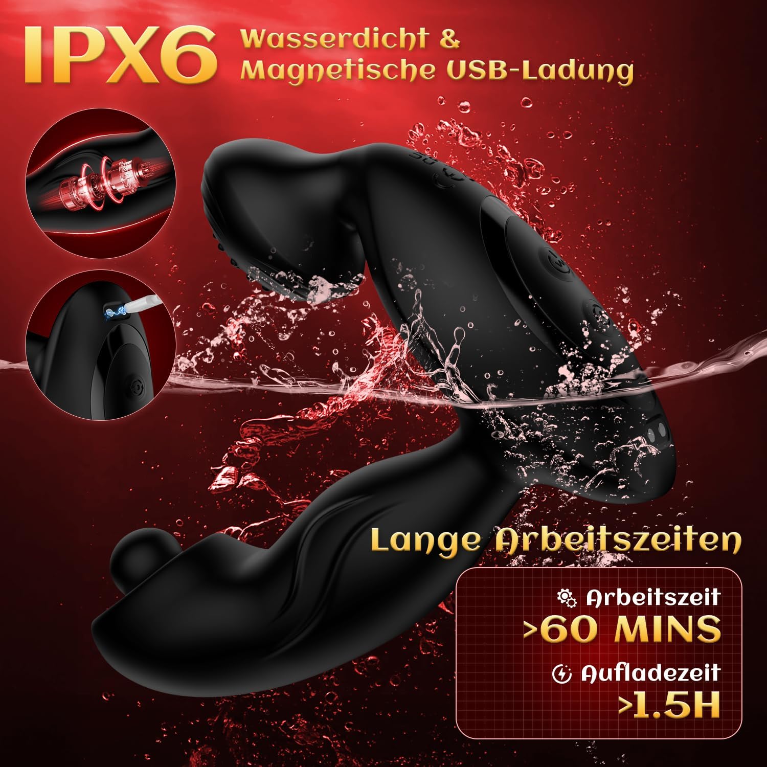 Vibrators for Men Prostate Stimulation Men with 10 Rotations 10 Vibration Modes Plug for Men Sex Toy for Men Vibrator Sets for Men 360° Rotating Dildo – Bild 6