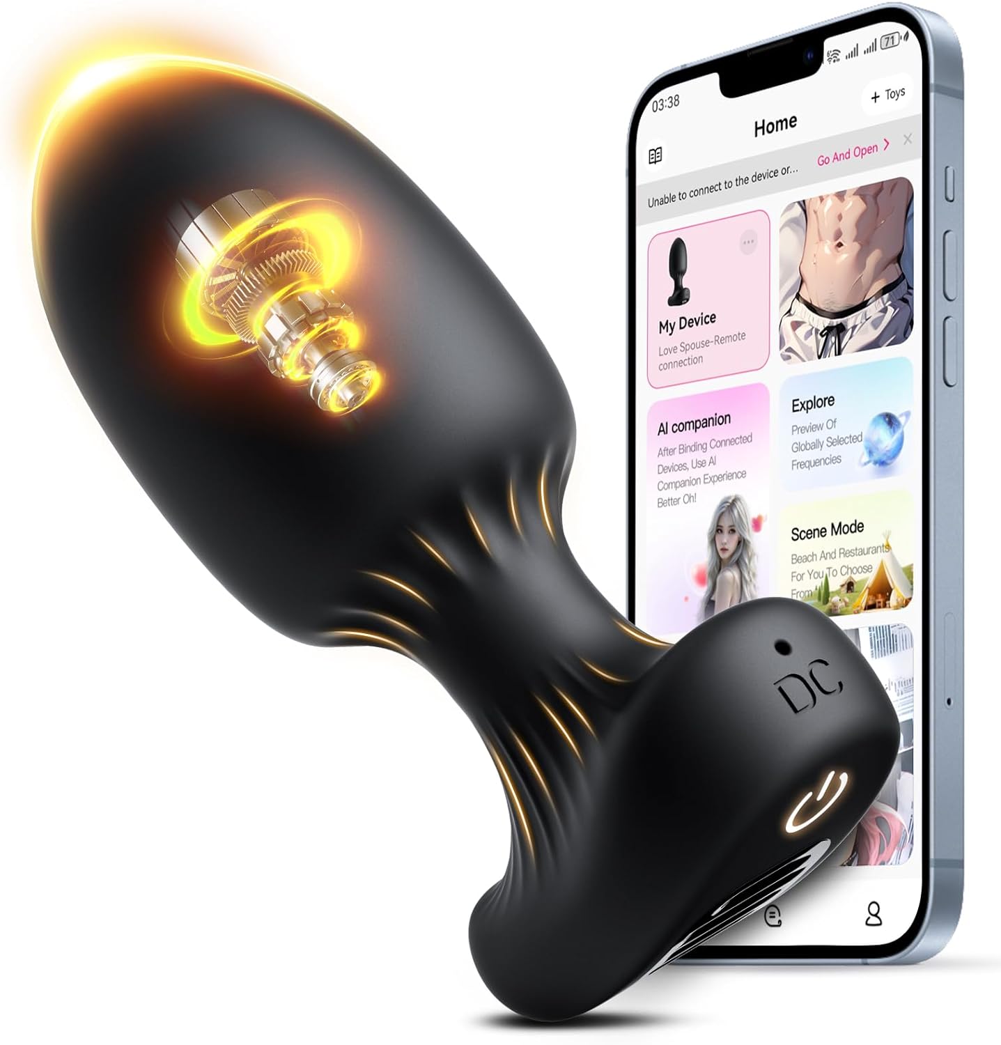 Plug Toys Plug for Women Men - Vibrators Sex Toy for Men Couples Solo, Prostate Stimulation Gay Sex Toy Set for Men, Vibrator Toy Dildo with App & 9 Vibration