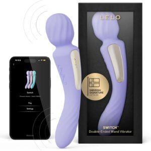 LELO Switch Massage Wand Sex Toy for Women with Bluetooth App and 12 Pleasure Settings, Dildo Vibrator, Vibrator Sets for Women Clitoris Sex Toy Woman, Sex Toy, Double Vibrator (Lilac)