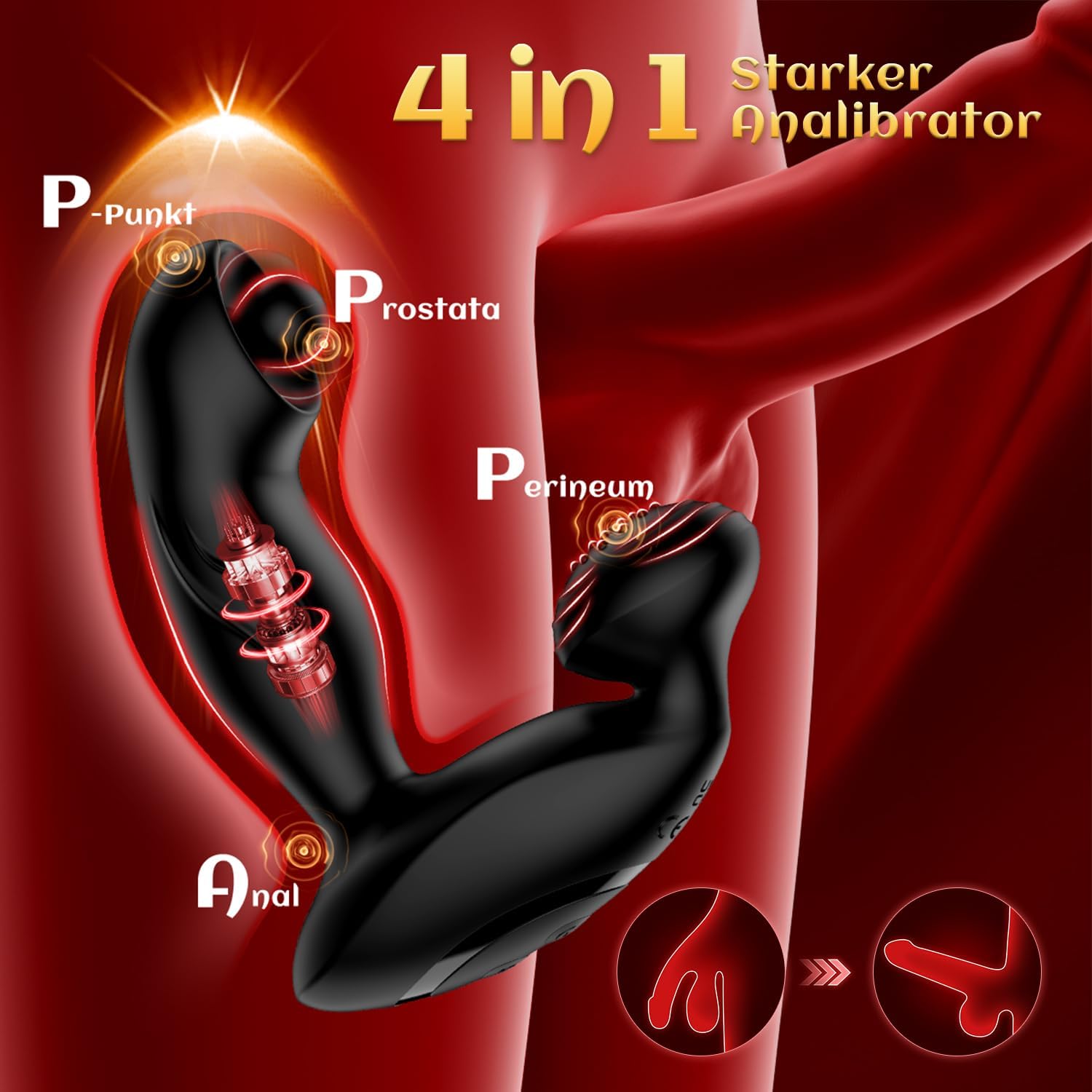 Vibrators for Men Prostate Stimulation Men with 10 Rotations 10 Vibration Modes Plug for Men Sex Toy for Men Vibrator Sets for Men 360° Rotating Dildo – Bild 3