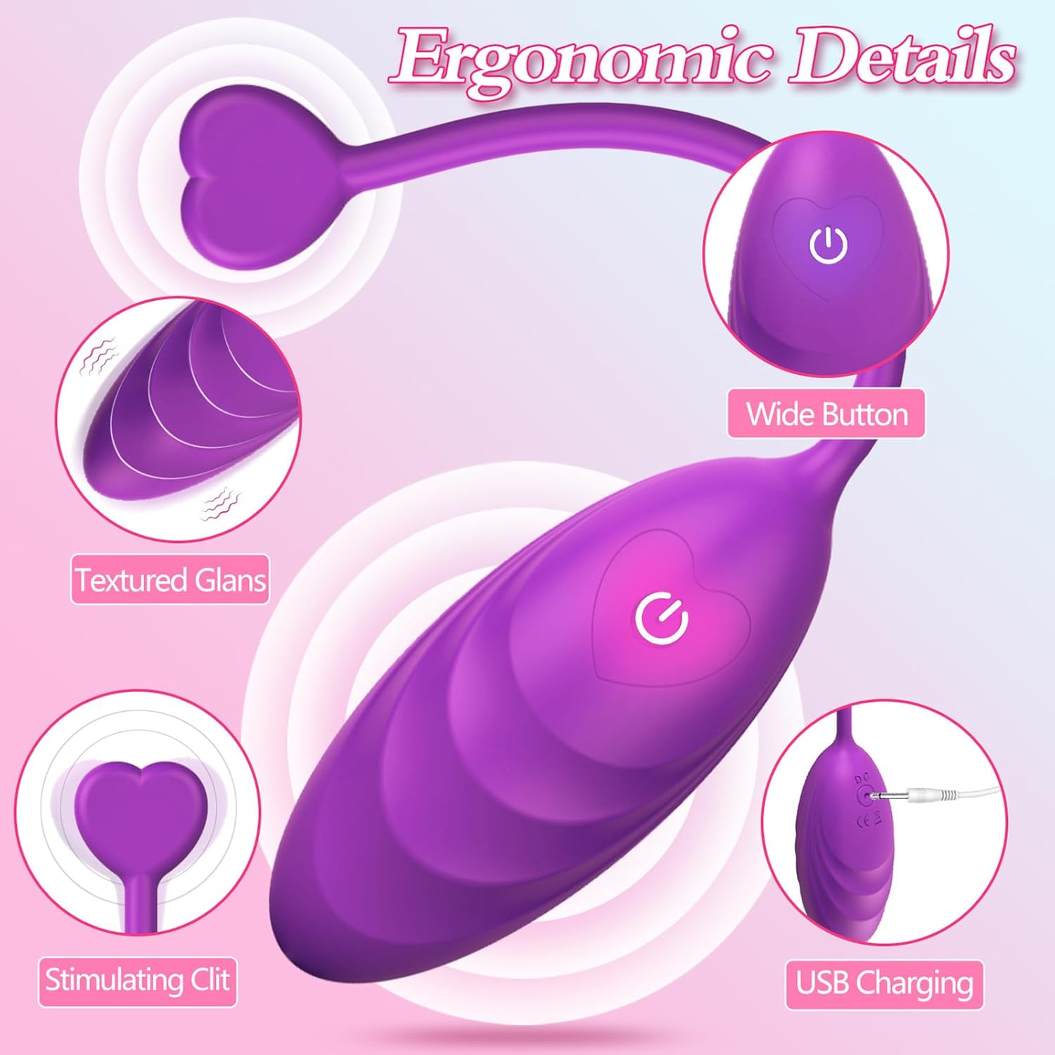 Vibrating Egg with 10 Modes for Women, Mini Vibrator with Remote Control, Love Balls, Erotic Sex Toy Set, Women's Bullet Vibrators for Her Clitoris and G-Spot (Red) – Bild 3