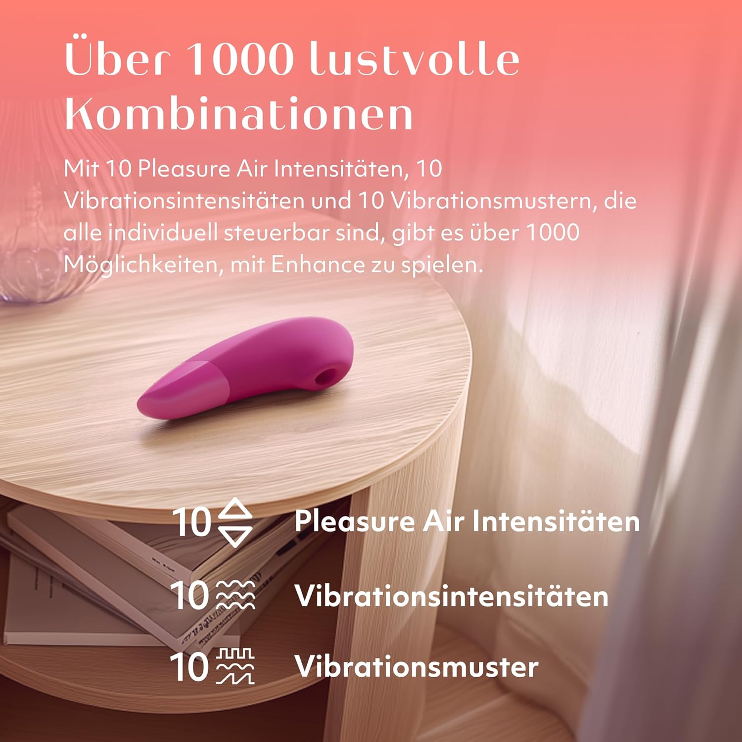 Womanizer Enhance 2-in-1 Clitoris Vibrator Teat for Her | Women's Stimulator with Suction Function | Sex Toy Woman | Teat Waterproof & Rechargeable | Dildo Sex Toy Extra Strong Toy Pink – Bild 5
