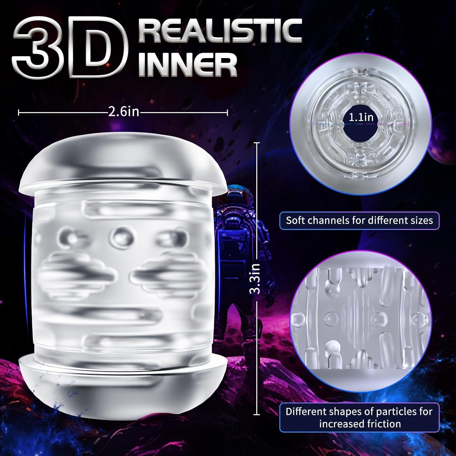 Huzoomt Electric Masturbator Cup Man Hands-Free Automatic Masturbators with 7 Modes Telescopic Function, Pocket Pussy Stroker Erotic Sex Toy for Men Pocket Pussy Masturb – Bild 3
