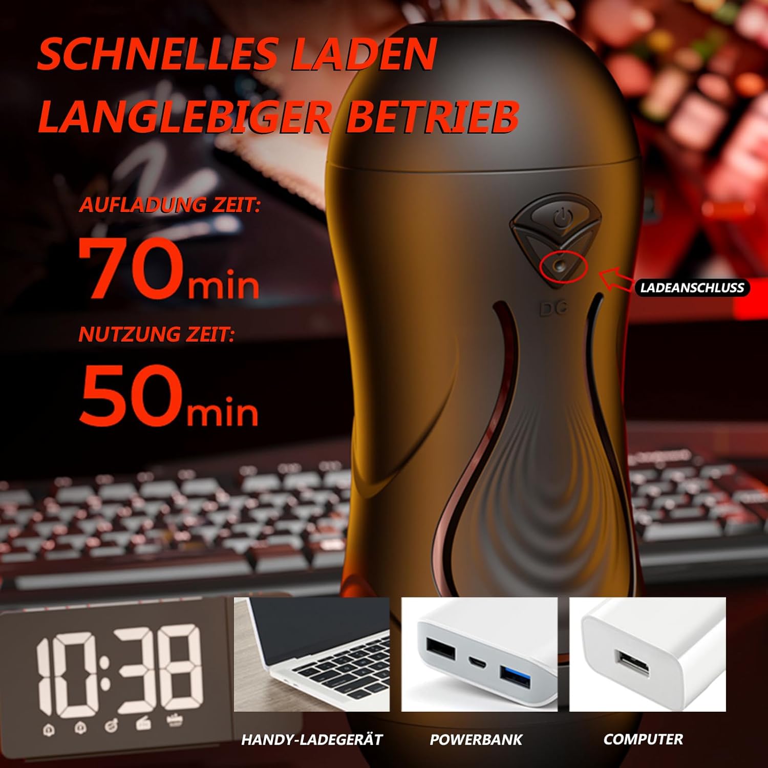 Double Vibrating Squeeze Masturbating with 9 Vibrations, Realistic Masturbator for Men, App Sex Toy for Men, Solo Manual Cup, Masturbators with 3D Vagina Pussy – Bild 4