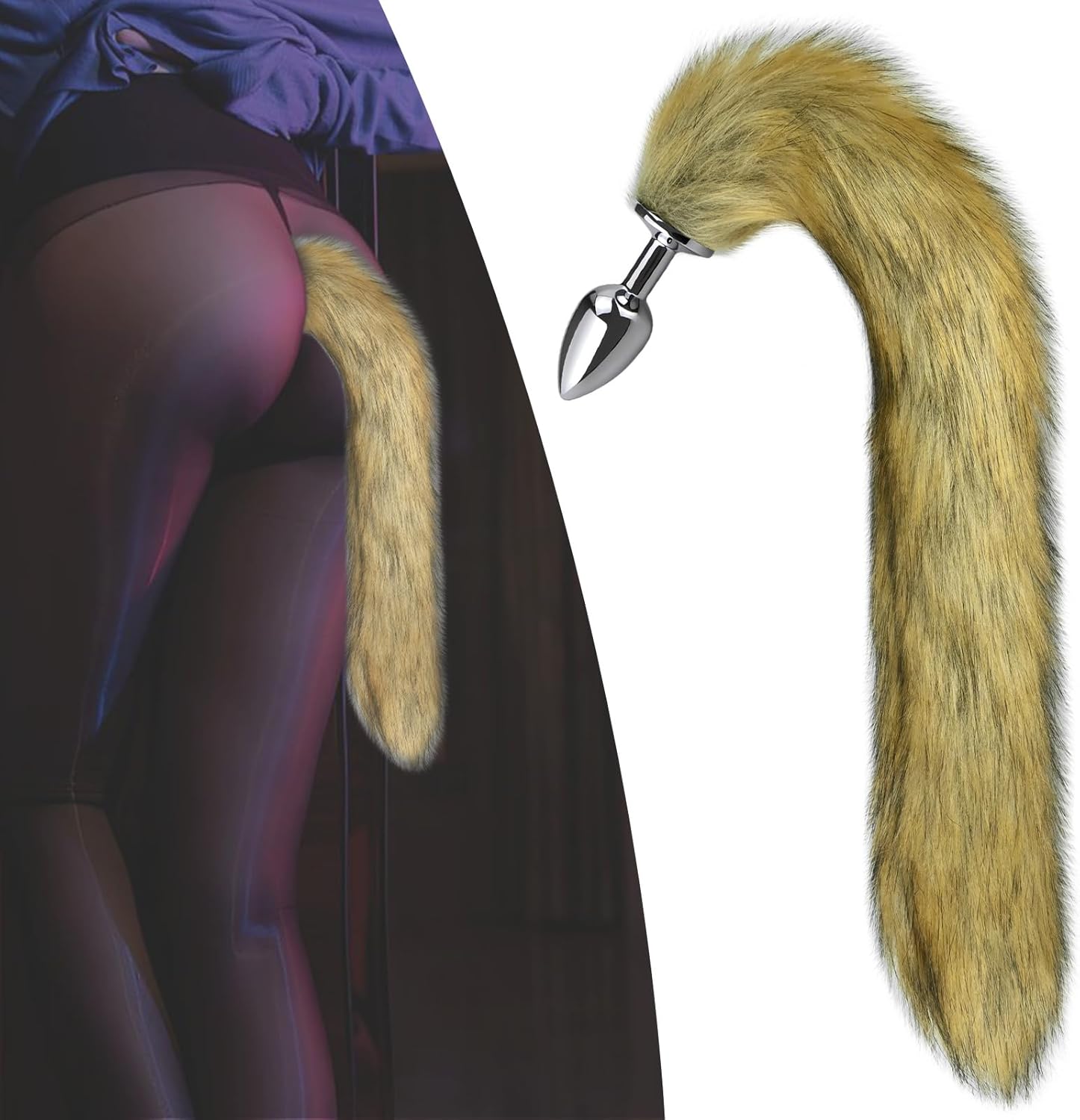 SXOVO Fox Tail Plug for Women Butt Plug Toys BDSM Fox Tail Plug for Slave Fetish Cosplay Erotic Sex Toy for Couples (M) – Bild 6