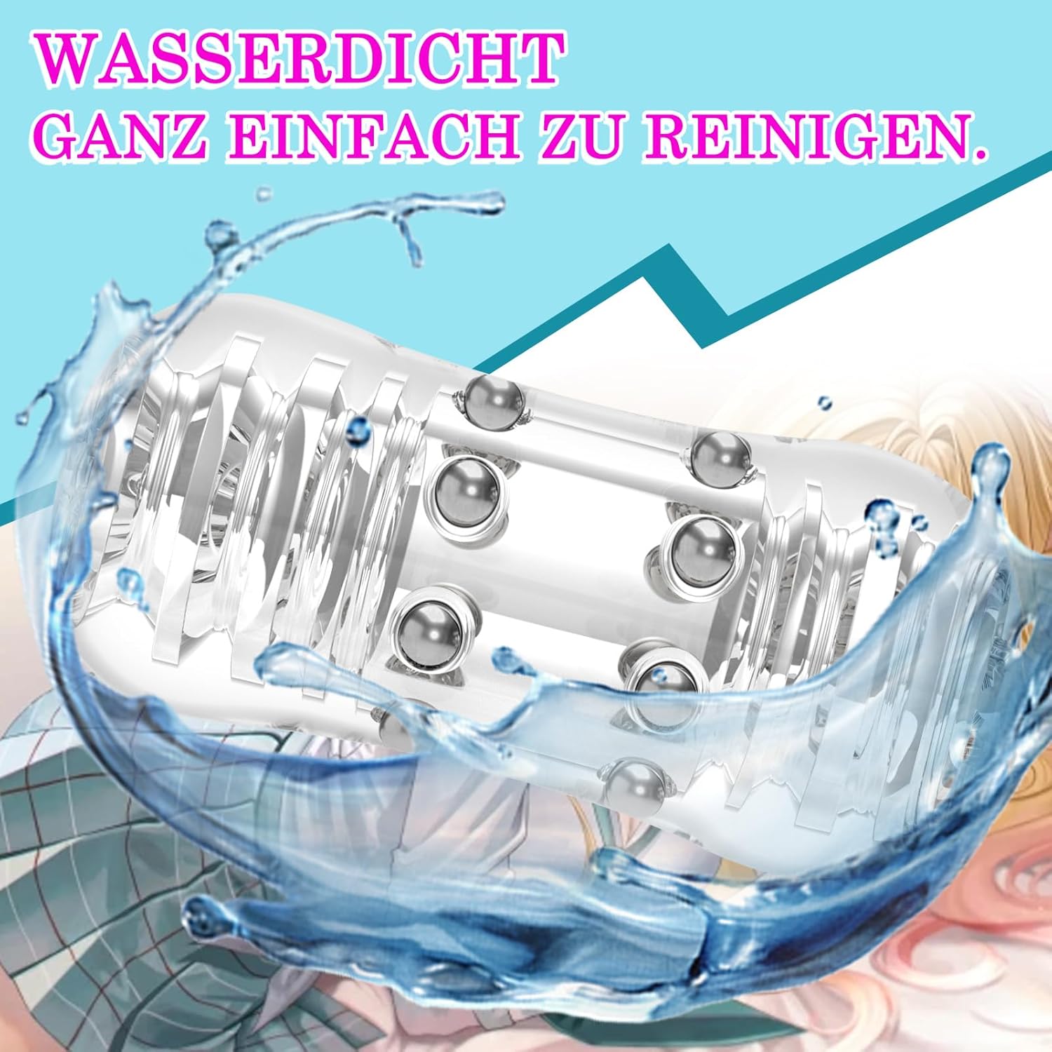 BDSMAGE Masturbator with 12 Steel Balls, Masturbating Extremely Tight for Men, Pocket Pussy, Glans Stimulator, Man, Trainer, Pocket Pussy, Erotic Sex Toy for Men, Solo (Transparent) – Bild 2