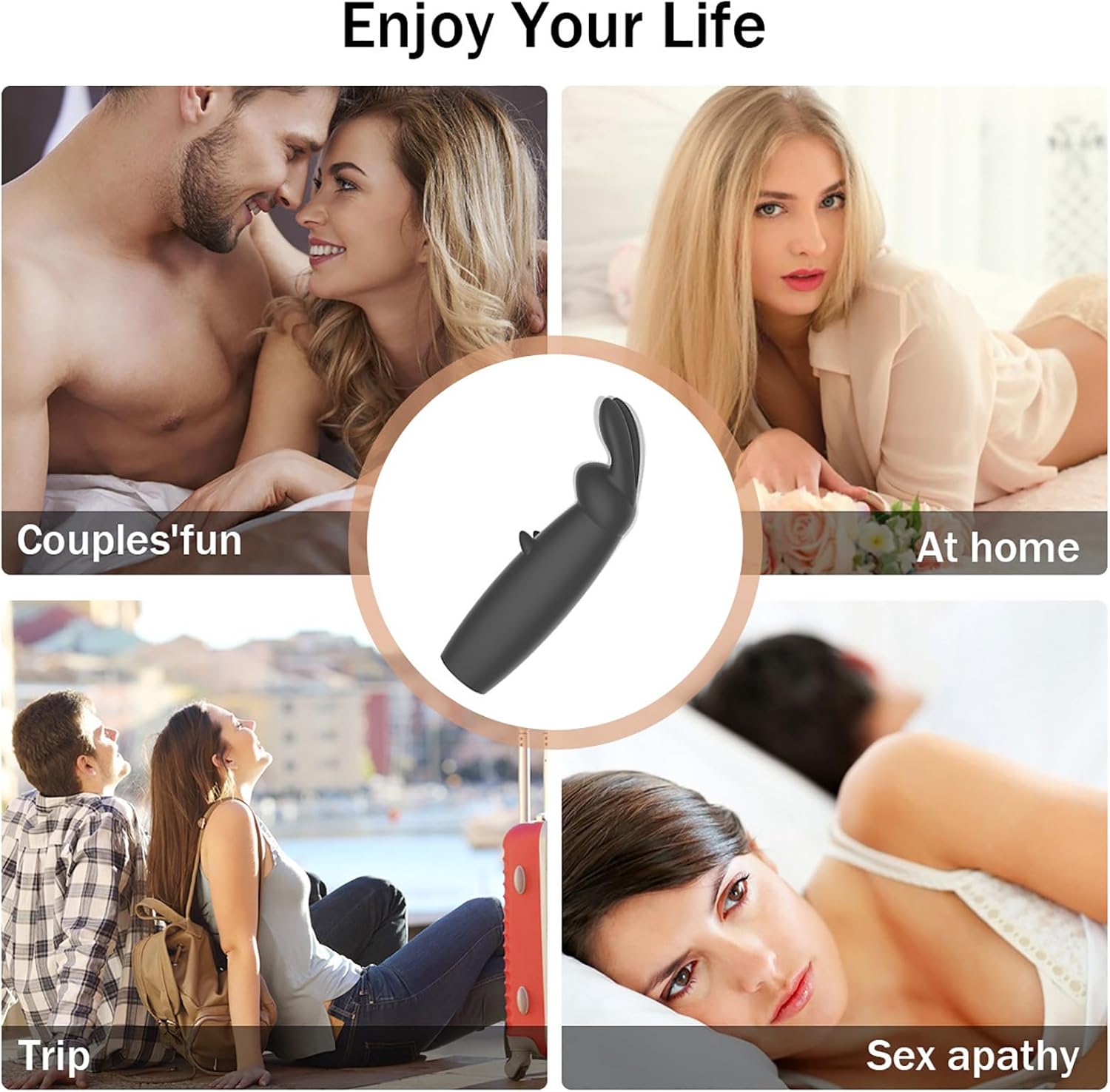 Linman Rabbit Massager Vibrator Sex Toy for Couples, Vibro Clitoris Masturbator, 10 Vibration Modes, Pleasure Tools, SM G Point Stimulator Sex Toy, for Women, Men, Couples, Erotic Adult Suplies – Bild 4