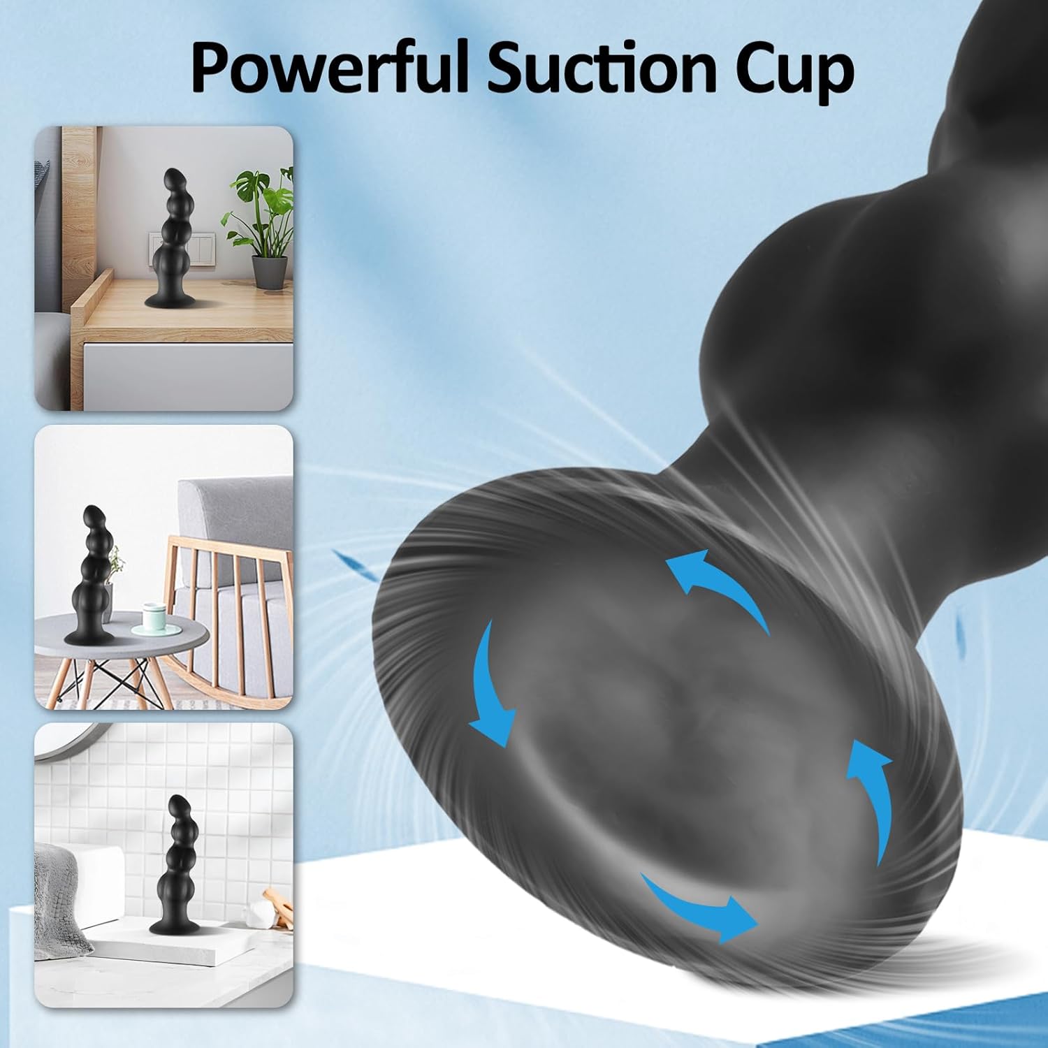 17 cm Knot Dildo, Fantasy Knot Dildo with 4 Gradual Beads, Butt Plug with Powerful Suction Cup, Sex Toy for Female G-Spot Stimulation and Male Prostate Massage (L) – Bild 4