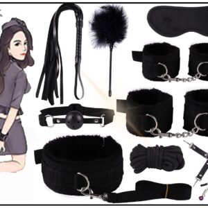 10-piece accessories made of black nylon, fashionable and classic, show your personality style
