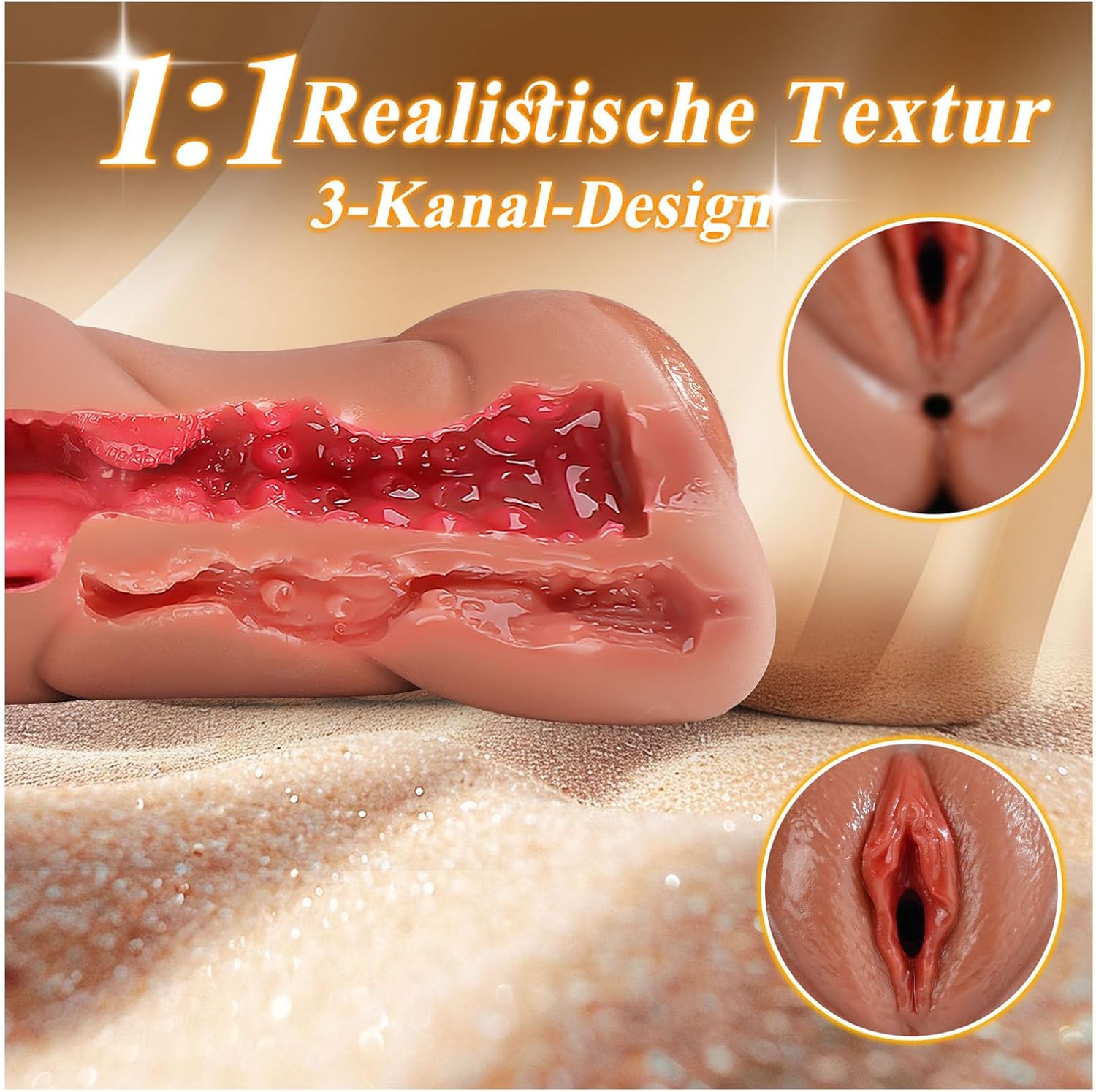 VIJISA Masturbating for Men, 3-in-1 Sex Toy for Men, Silicone 3D Masturbators, Multi-Channel Design, Sex Toy for Men, Solo, Erotic, Realistic – Bild 2