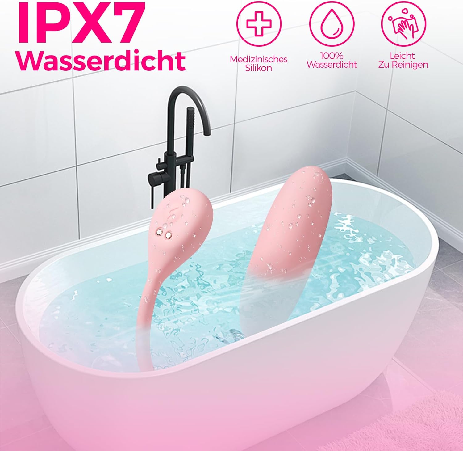 Love Balls for Women, Sex Toy for Women, Vibration for Women, Waterproof Vibro Egg, Sex Toy for Couples, Massager for the Intimate Area, Vibrator (Pink) – Bild 5