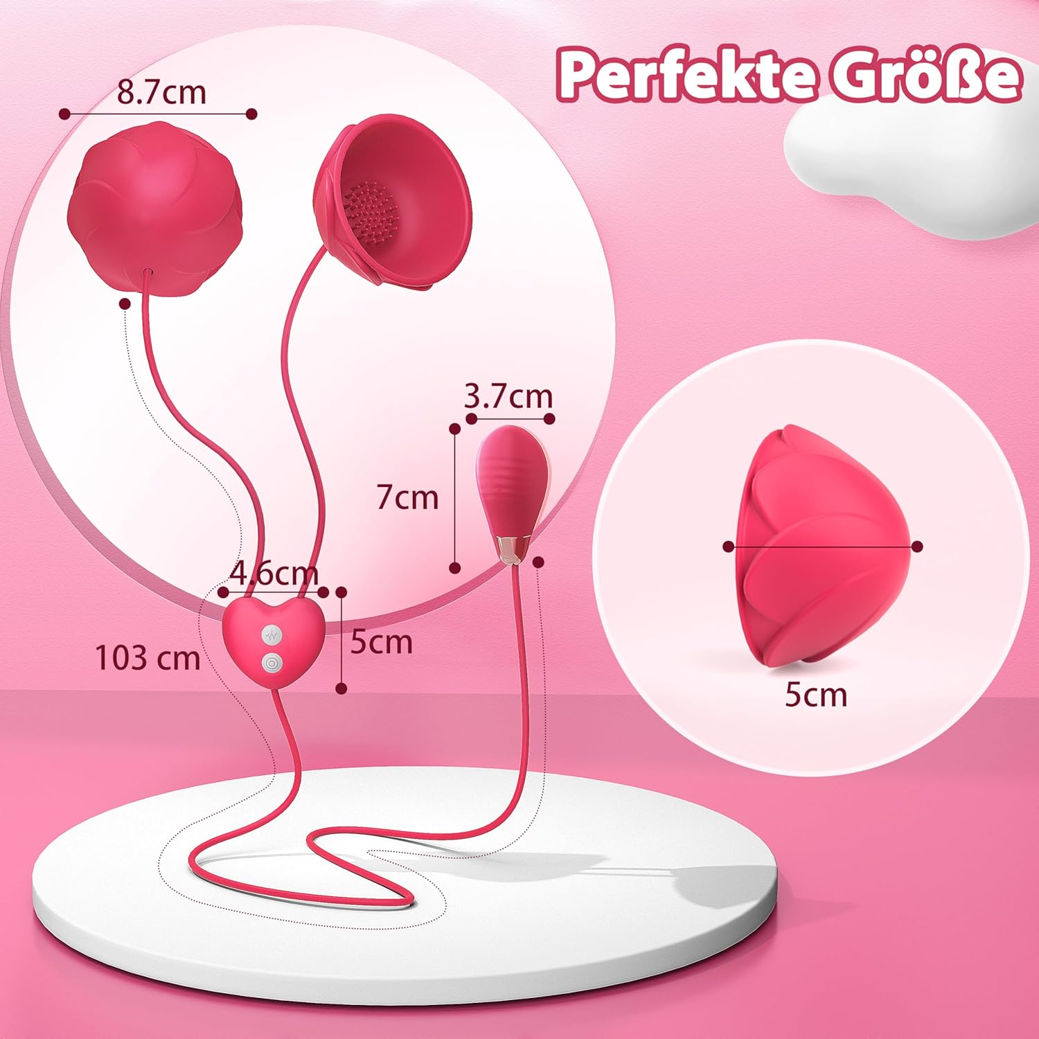 Vibrator Sex Toy for Women Couples - Breast Stimulators Vibration for Women Clitoris Stimulator for Her BDSM Sex Toy, Nipple Suction Vibrators Sex Toys with 9 Vibration Modes & App Control – Bild 5