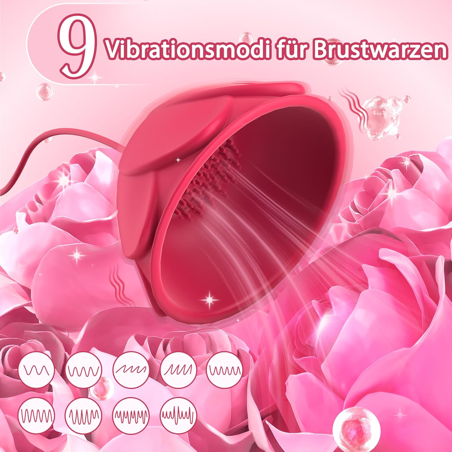 Vibrator Sex Toy for Women Couples - Breast Stimulators Vibration for Women Clitoris Stimulator for Her BDSM Sex Toy, Nipple Suction Vibrators Sex Toys with 9 Vibration Modes & App Control – Bild 3