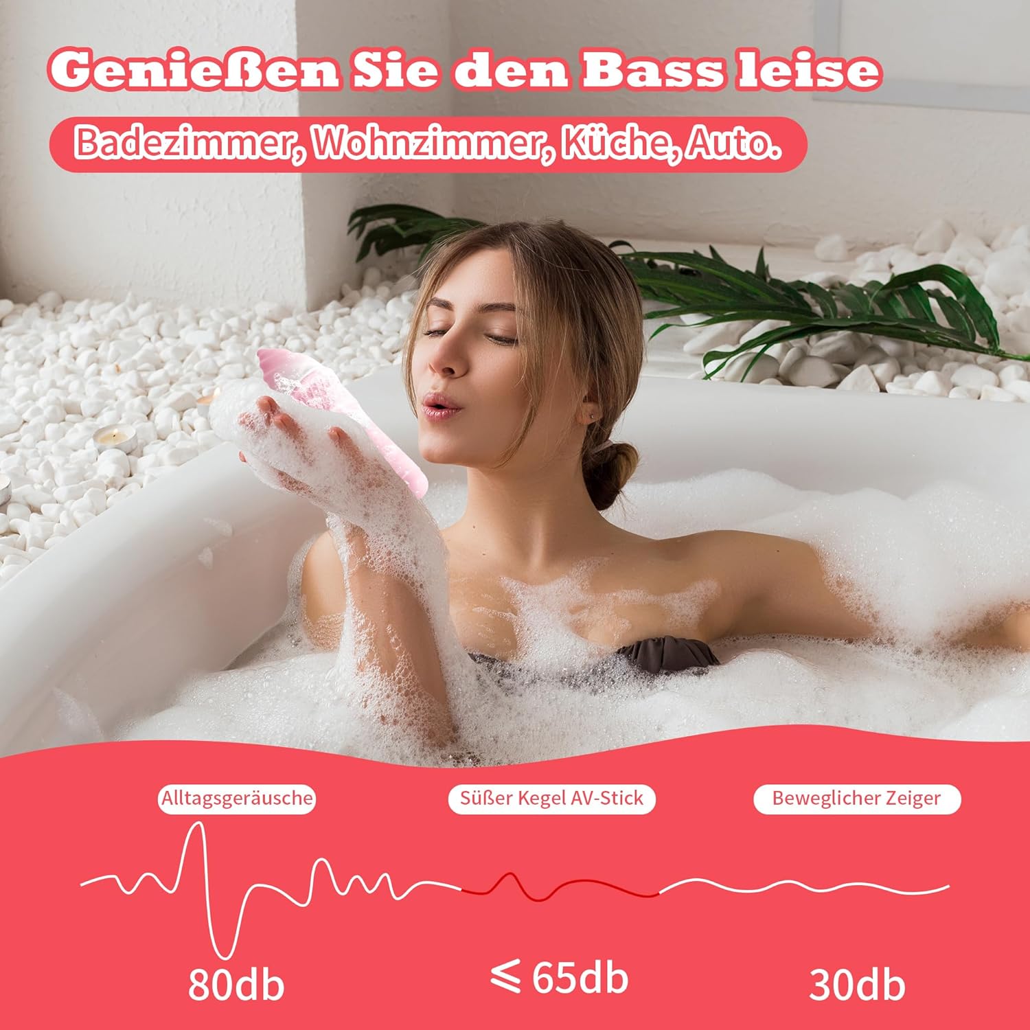 Quiet Drill with G Spot Vibrator Set 12 Vibration Modes Skin-Friendly Silicone USB Magnetic Charge for Couples or as Sex Toy for Women Pink – Bild 7