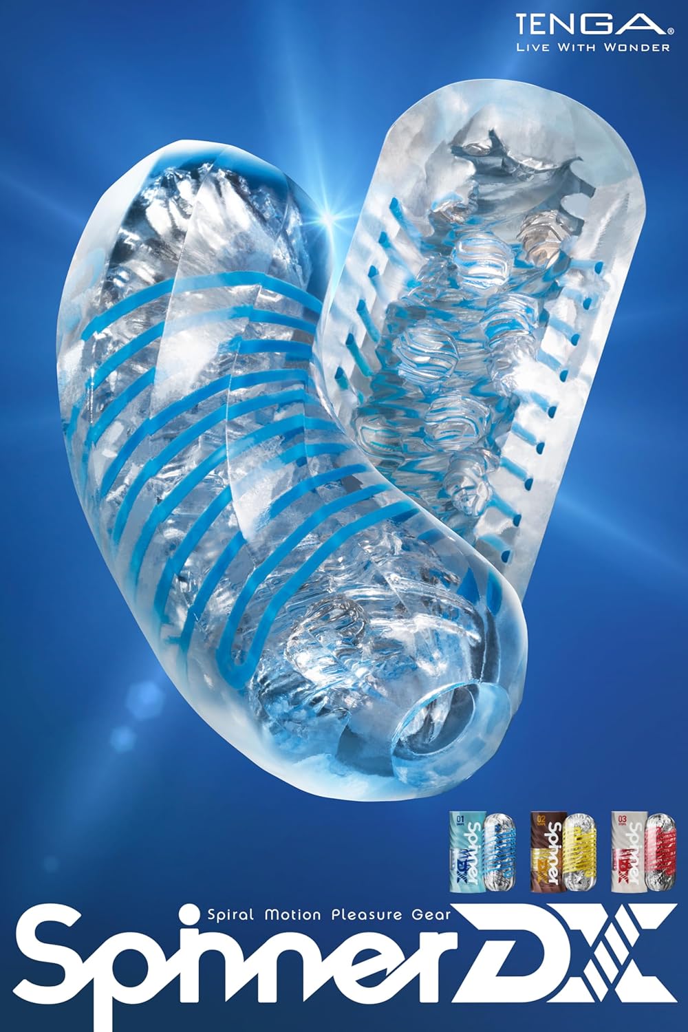 TENGA Spinner DX 02 Bumps - Masturbator for Men - Realistic Sex Toy with Dense, Tight Inner Structures - Solo Pleasure for Him - Masturbator Set Including Sample Lotion – Bild 2