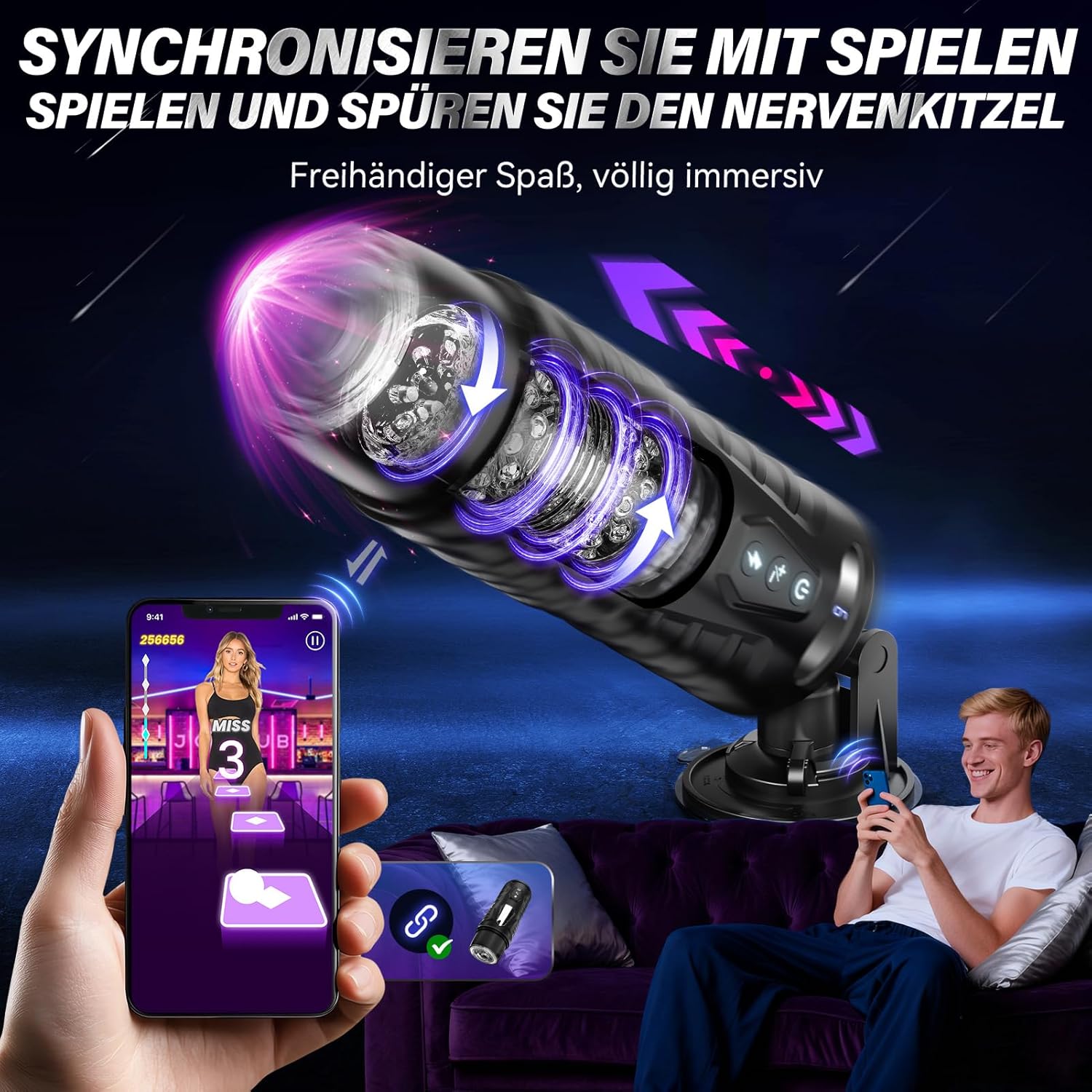 Masturbating for Men Hands-Free, AI Sex Toy for Men with 7 Telescope and 7 Rotation, App Masturbator with One-Click Turbo Pocket Pussy LCD Display Sex Toy Masturbators Vibrator Sets – Bild 5