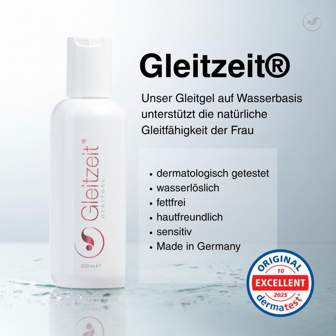 Gleitzeit® Water-based lubricant for women, 1 litre, sensitive, dermatological intimate gel, lubricant pH neutral, odourless and skin-friendly (pack of 2) – Bild 2
