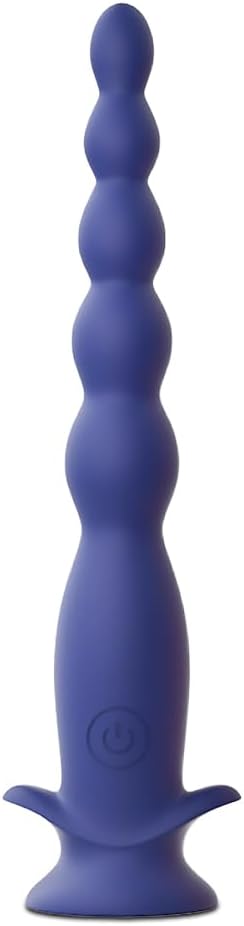 Analkugeln Analvibrator, 14.3 CM Analkette mit 5 Anal Beads & 10 Vibrationsmodi, Prostata Stimulation Männer, Analperlen Anal Dildo, Analvibratoren für Mann Frau Paare, Dunkelblau