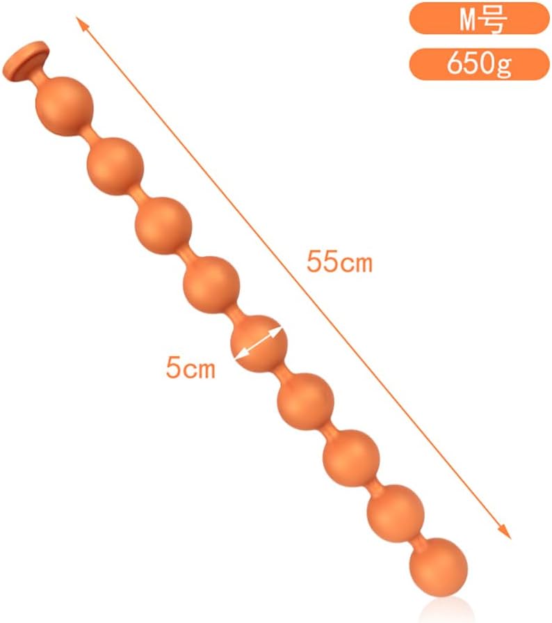 Jixaxe Extra Long Balls Big Silicone Plug Chain Beads Dilator Butt Plug Trainer Prostate Massager Stimulator Masturbator SM Extreme Sex Toy for Men Women Couples (M) – Bild 2