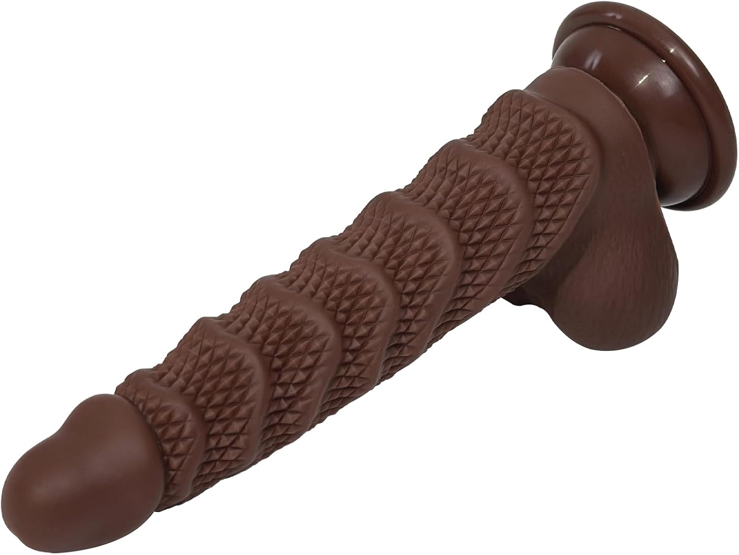 AMZII 5.0 Dildo, Plug, Wavy Dildos, Realistic Dildo with Suction Cup, Dilo Tail Plug for Women Men, Dilos Men, Plug, Balls, Chain, Butt Plug (Brown, XL) – Bild 2