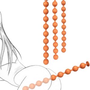 Kuaecr Silicone Balls Flexible & Skin-Friendly Plugs Chain with 9 Balls Beads for Sexual Stimulation Step-by-step Fetish Masturbator SM Sex Toy for Couples (S)