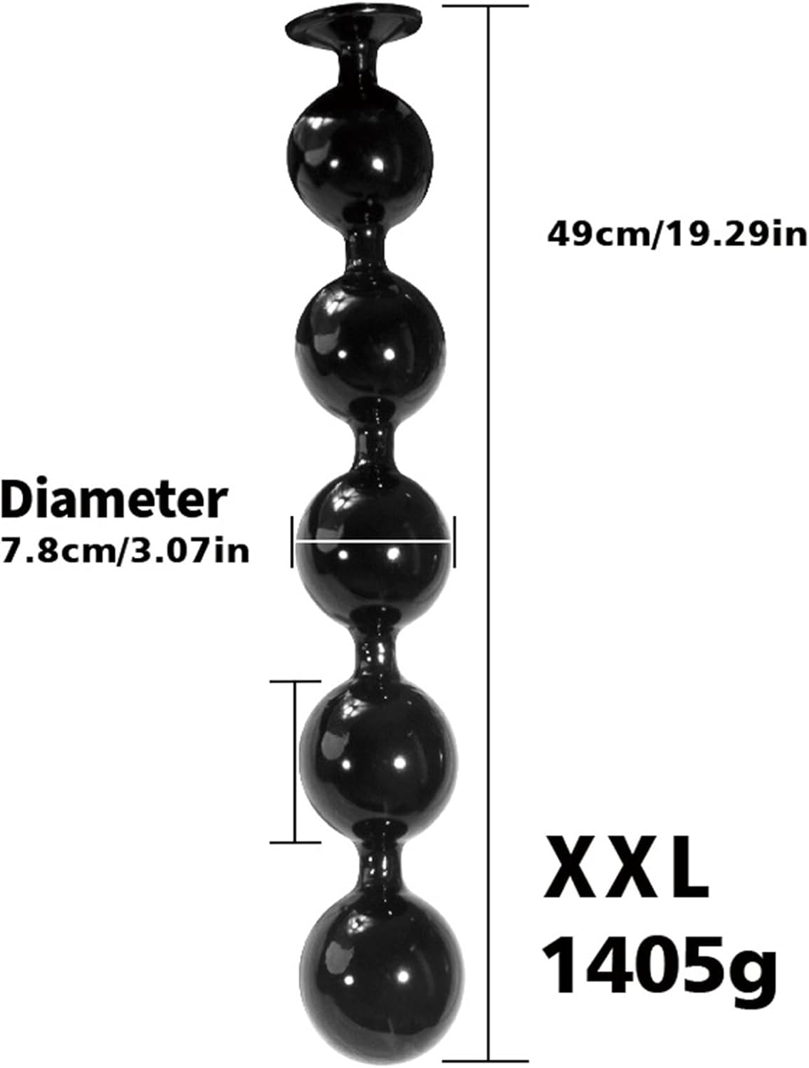 Xxxl Balls Chain Giant Plug with 4/5/6/12 Balls for Sexual Stimulation Graduated Beads Dildo Suction Cup Butt Plug Anus Sex Toy Men Women (XXL) – Bild 2