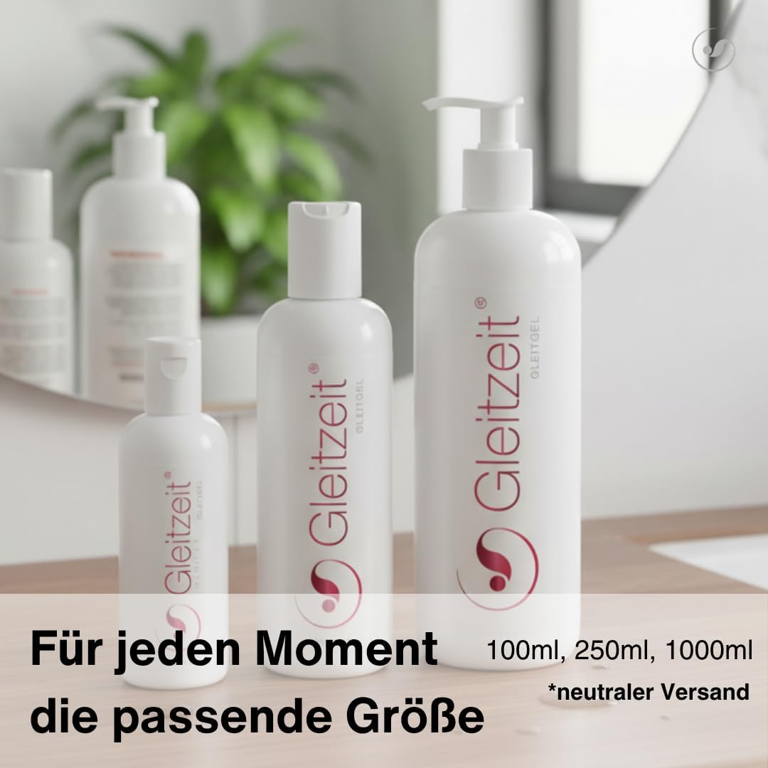 Gleitzeit® Water-based lubricant for women, 250 ml, sensitive, dermatological intimate gel, lubricant pH neutral, odourless and skin-friendly (pack of 2) – Bild 4