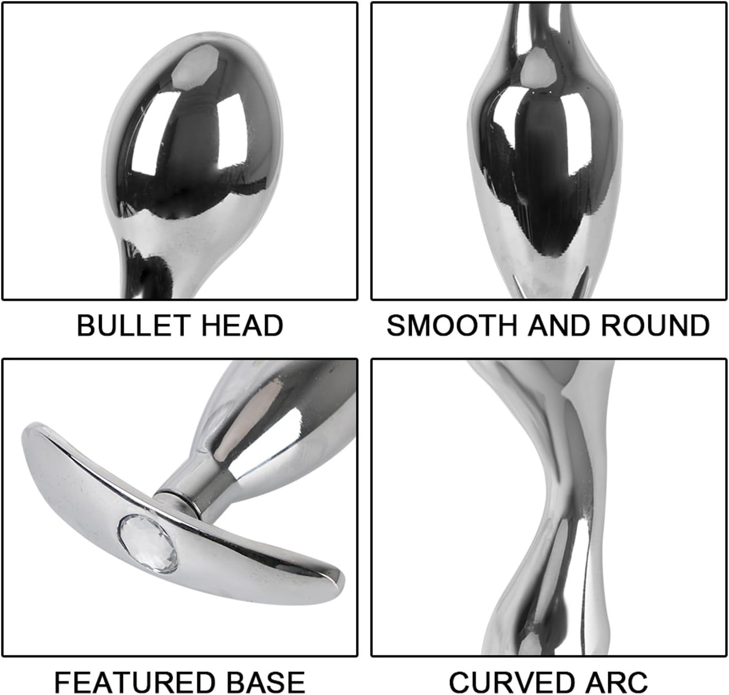 GeRRiT Stainless Steel Plug Dildo with T-Handle Anus Dilator Prostate Massage Butt Plug Bondage SM Dildo Erotic Masturbation Sex Toy for Men Women Gay (L) – Bild 5
