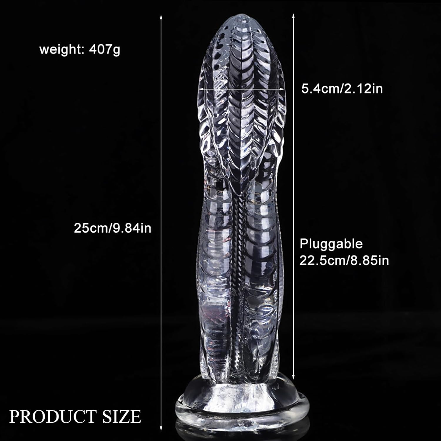 25 cm Dildos, Plugs, Giant Dildo, XXL, Dildo Dildo with Suction Cup, Dilo Tail for Women, Butt Plug, Dilos, Men, Sex Toy for Men, Women, Couples, Extreme Sex (B) – Bild 5