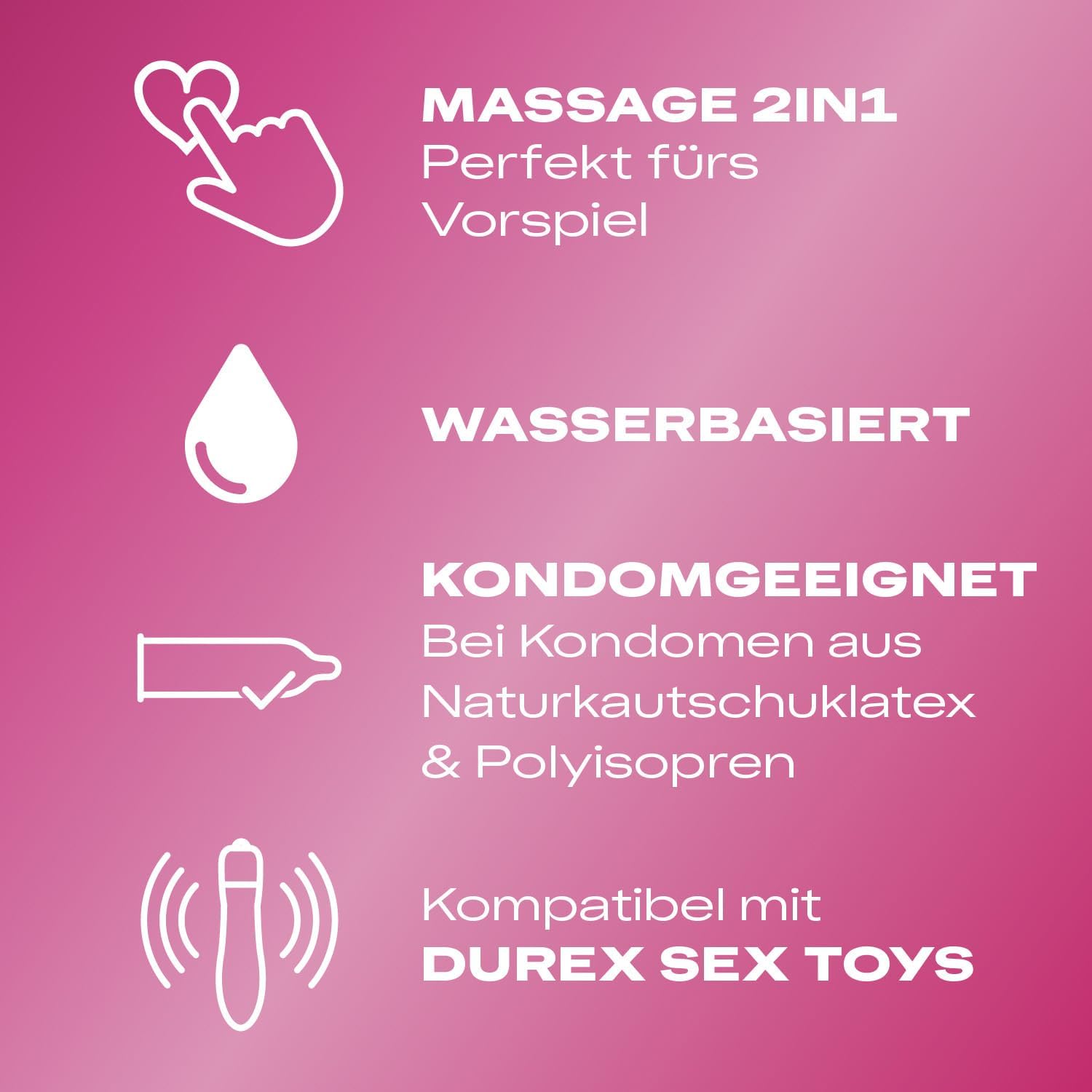 Durex 2-in-1 Guarana Massage and Lubricant - With Massage Applicator, Condom Safe, Does Not Stick & Leaves No Stains, Smooth Water-Based Texture - 200 ml (Pack of 6) – Bild 3