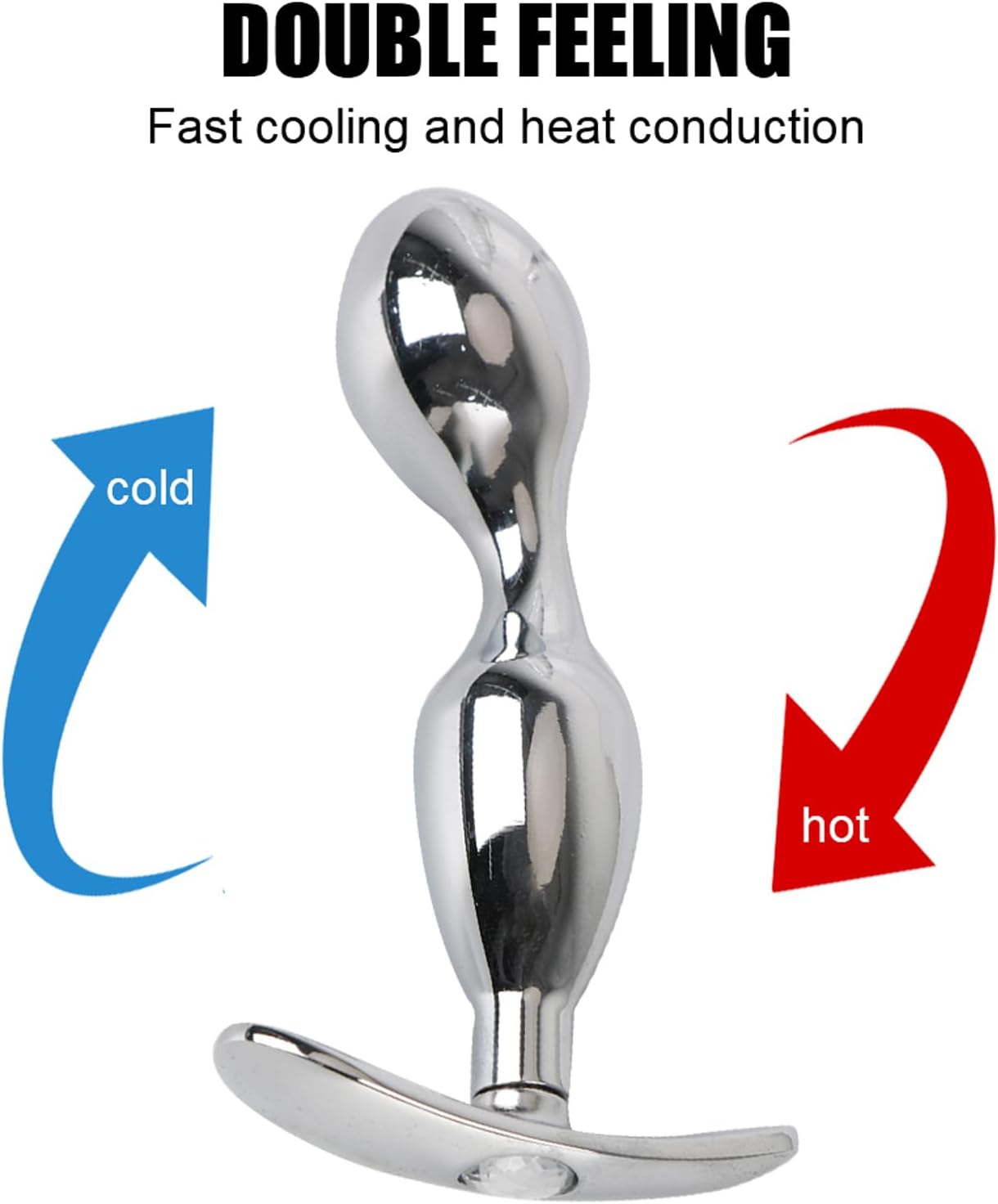 GeRRiT Stainless Steel Plug Dildo with T-Handle Anus Dilator Prostate Massage Butt Plug Bondage SM Dildo Erotic Masturbation Sex Toy for Men Women Gay (L) – Bild 4
