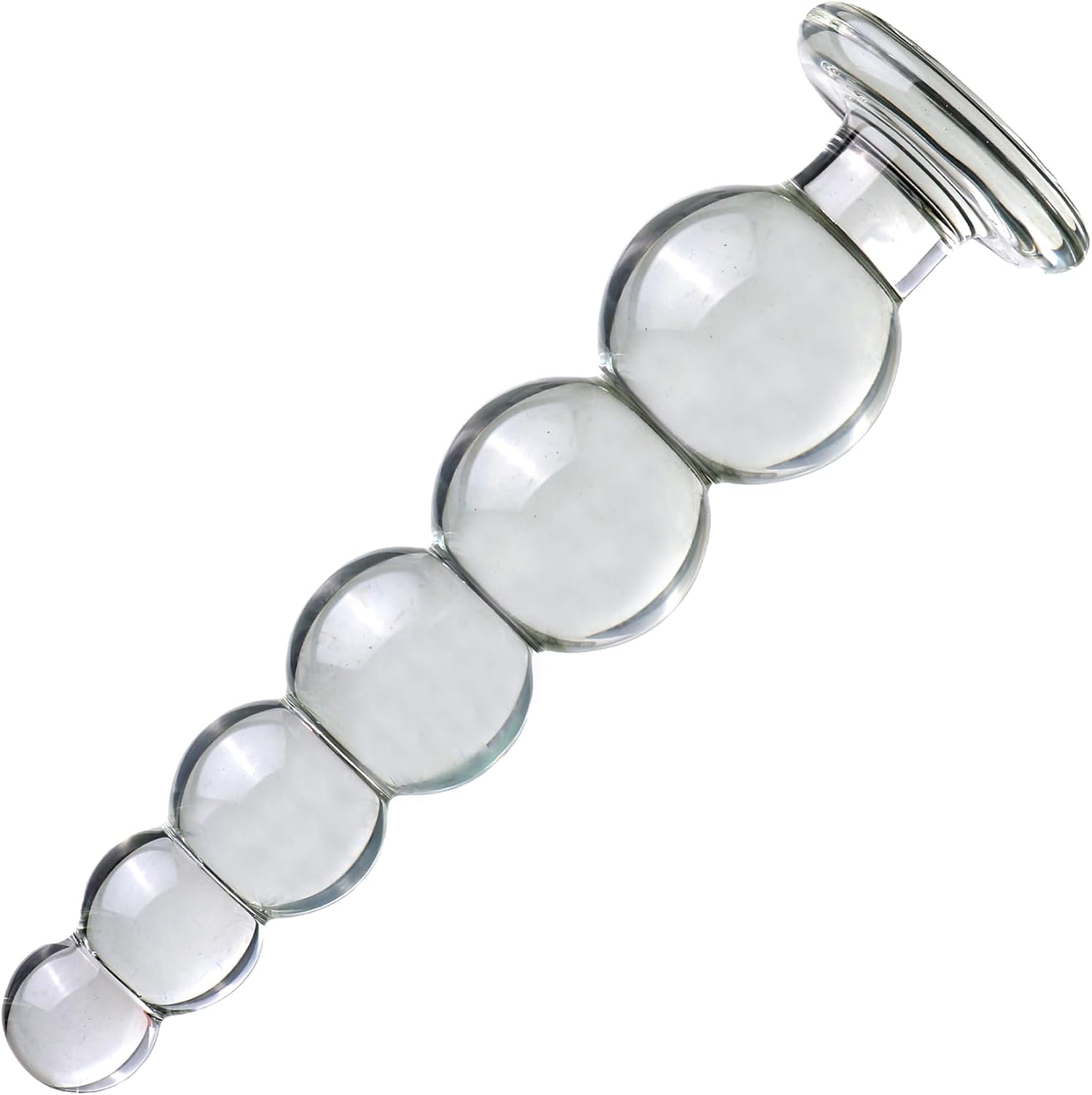 Glass Dildo, Chain Beads with 3/4/5/6 Balls, Smooth Glass Beads, Man, Butt Plug, Transparent Glass Dildo, Gay, SM Sex Toy for Men, Women, Masturbation, Clear, L – Bild 6