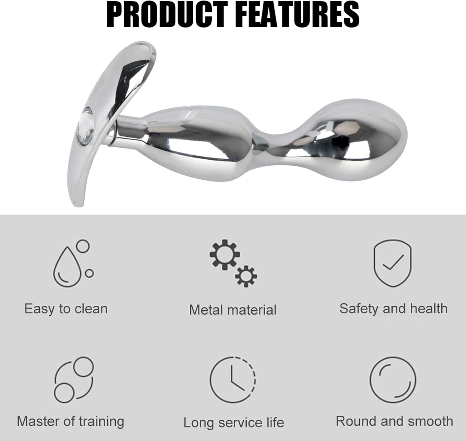 GeRRiT Stainless Steel Plug Dildo with T-Handle Anus Dilator Prostate Massage Butt Plug Bondage SM Dildo Erotic Masturbation Sex Toy for Men Women Gay (L) – Bild 7