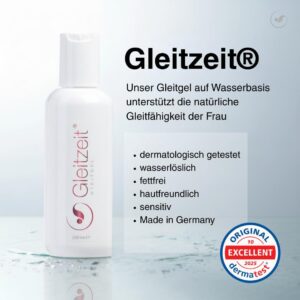Gleitzeit® Water-based lubricant for women, 250 ml, sensitive, dermatological intimate gel, lubricant pH neutral, odourless and skin-friendly (pack of 2)