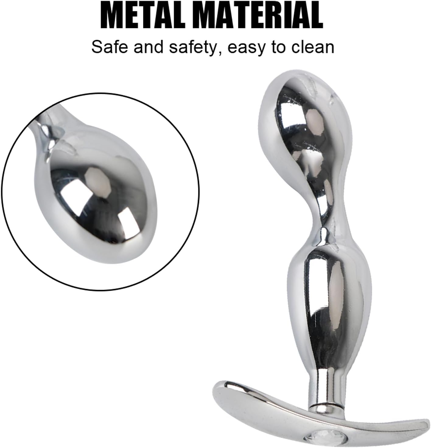 GeRRiT Stainless Steel Plug Dildo with T-Handle Anus Dilator Prostate Massage Butt Plug Bondage SM Dildo Erotic Masturbation Sex Toy for Men Women Gay (L) – Bild 2
