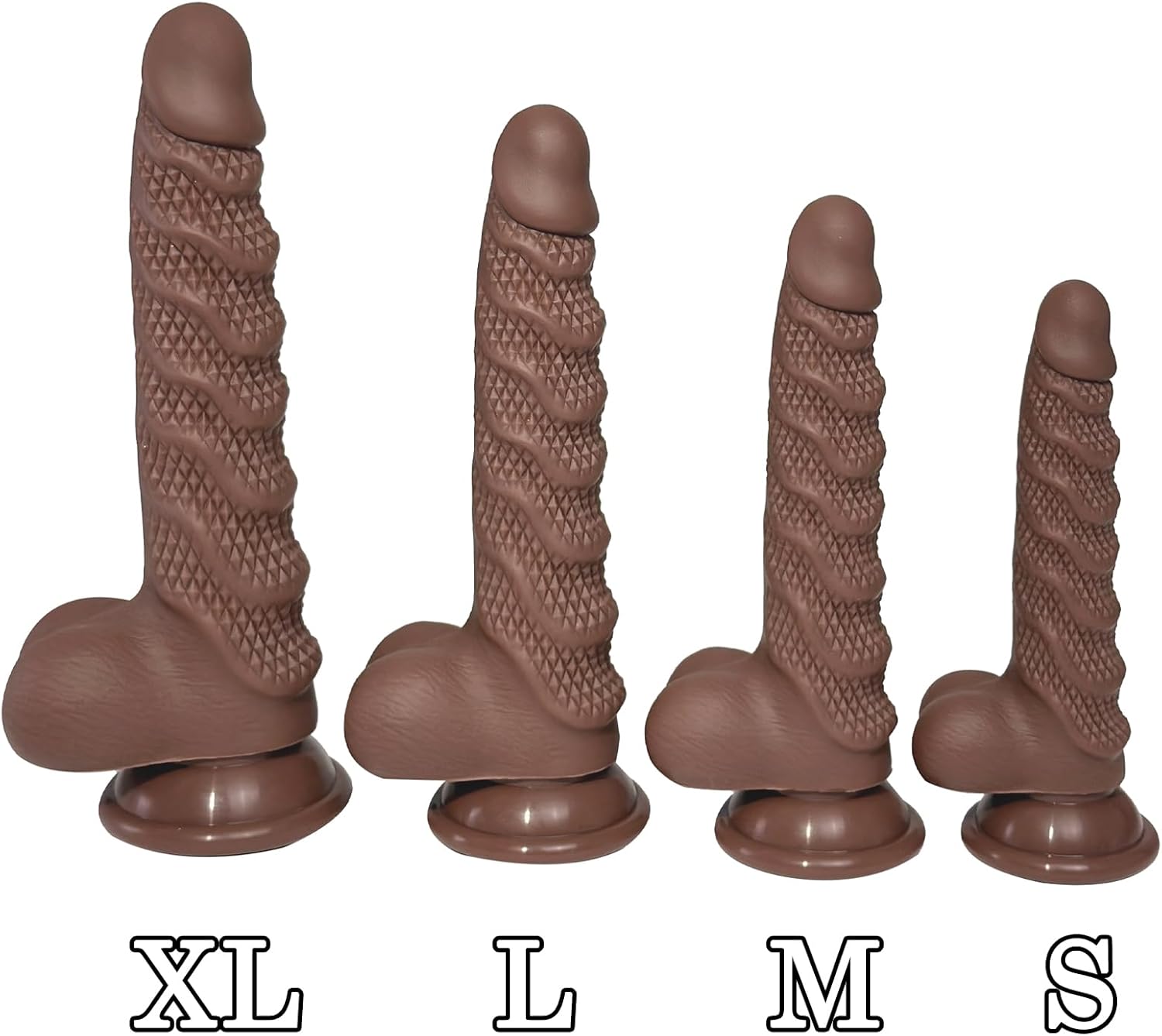 AMZII 5.0 Dildo, Plug, Wavy Dildos, Realistic Dildo with Suction Cup, Dilo Tail Plug for Women Men, Dilos Men, Plug, Balls, Chain, Butt Plug (Brown, XL) – Bild 8