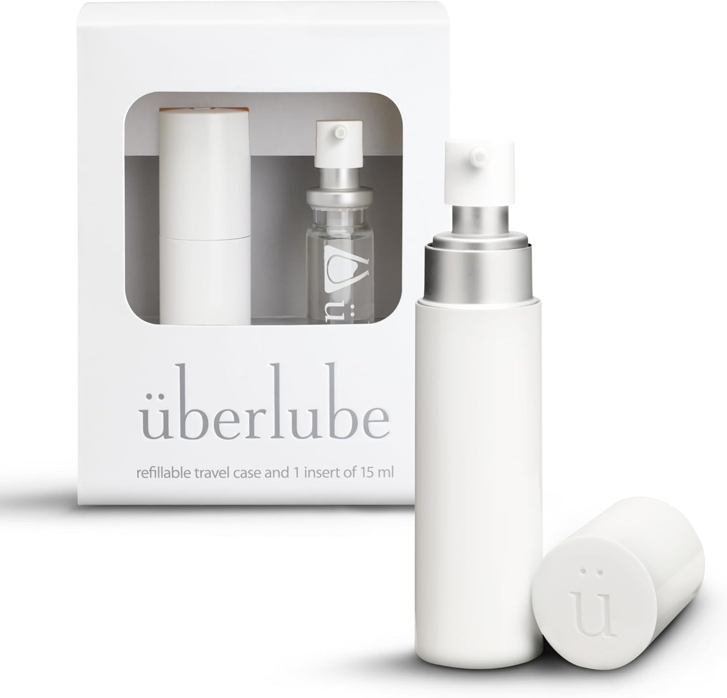 Überlube Silicone Lubricant Travel Lubricant Latex Safe Personal Lubrication Odourless Sex Lubricant for Couples Pleasure, Neutral in Taste - 15 ml (White)