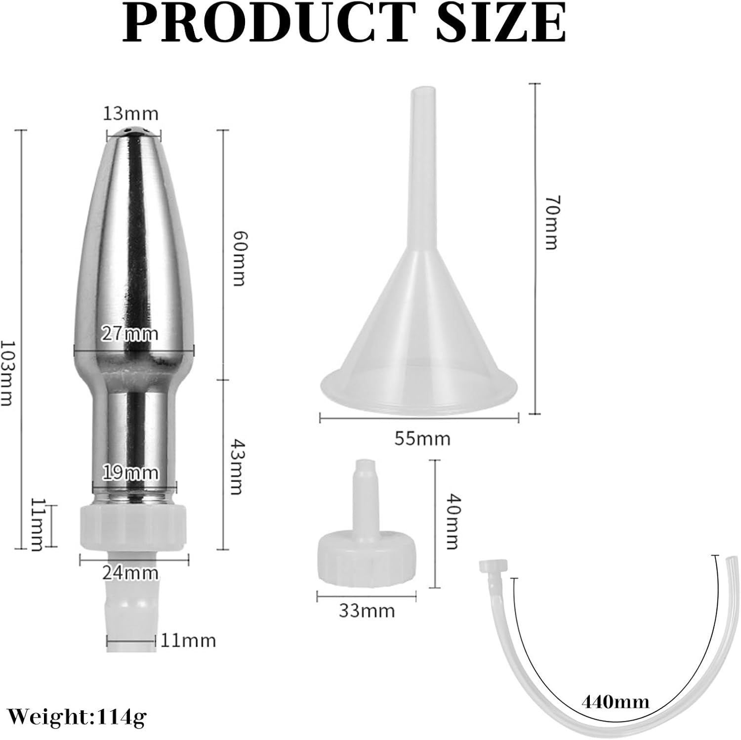AMZII 2-in-1 Butt Shower Plug, 7-Hole Enema Butt Plug with 500 mm Shower Hose + Funnel Enema Syringe, Shower for Intercourse, Plug for Women Men, Enema Dildo – Bild 7