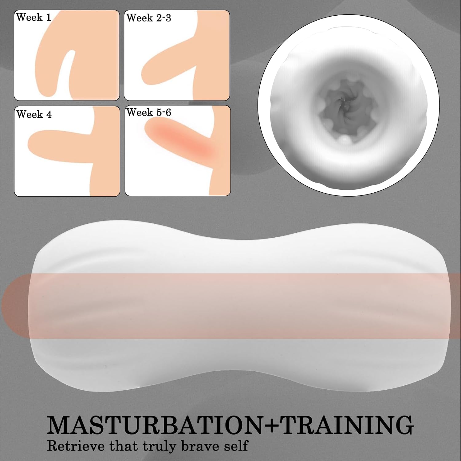 BDSMYOU Masturbator Sex Toy for Men, White Masturbator Cup Pocket Pussy, Masturbating for Men, Pocket Pussy with 3D Vagina Love Tunnel, Travel Pussy Case Training Device – Bild 4