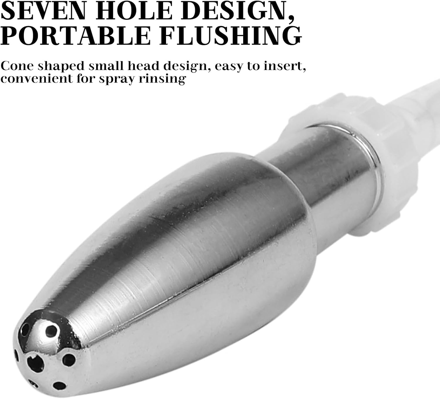 AMZII 2-in-1 Butt Shower Plug, 7-Hole Enema Butt Plug with 500 mm Shower Hose + Funnel Enema Syringe, Shower for Intercourse, Plug for Women Men, Enema Dildo – Bild 2