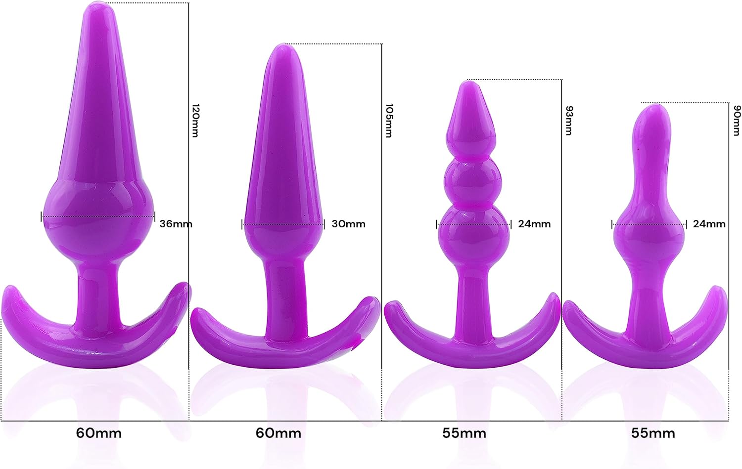 FOPS A49 Plug Set of 4 Toys Plug Sex Toy Set Balls for Women Balls Man Beginner Beads Chain Butt Plug for Women and Men – Bild 2