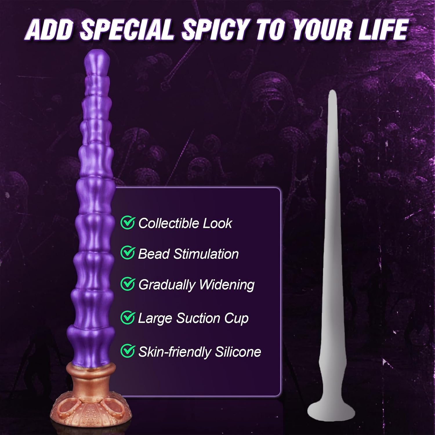 43cm Extra Lang Analplug Silikon Anal Dildo Anal Kette mit Saugnapf Superweich Analdildo Butt Plug Prostata Stimulator Masturbator Anus Dilatator SM Sexspielzeug für Frauen Männer – Bild 7