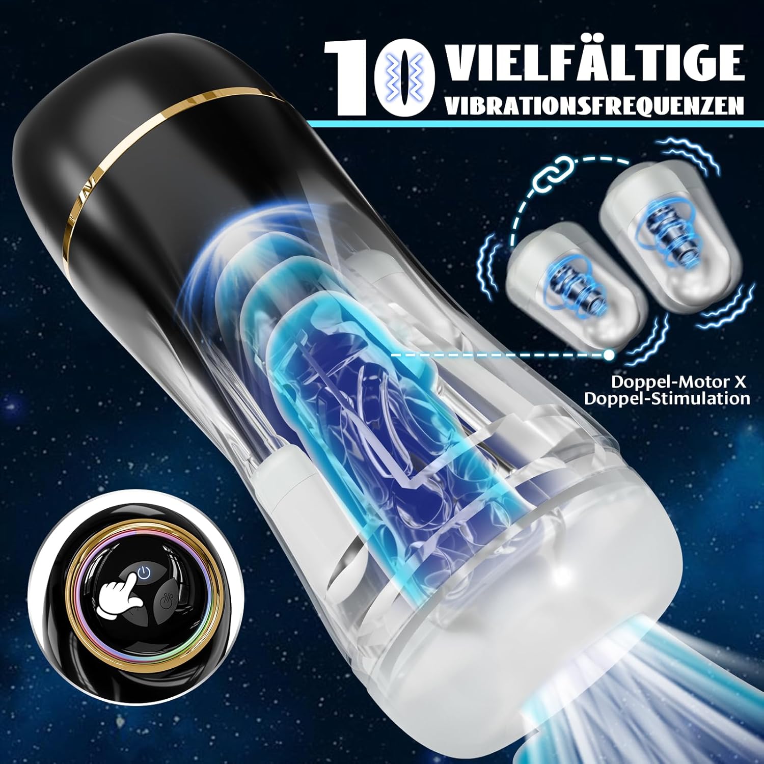 Sex Toy for Men, Sucking Masturbator, 10 Professional Levels Suction Stretch Modes, Double Force All-Round Vibration Masturbating for Men, Electric Pump, Sex Toy Set for Men, Lightweight and – Bild 4