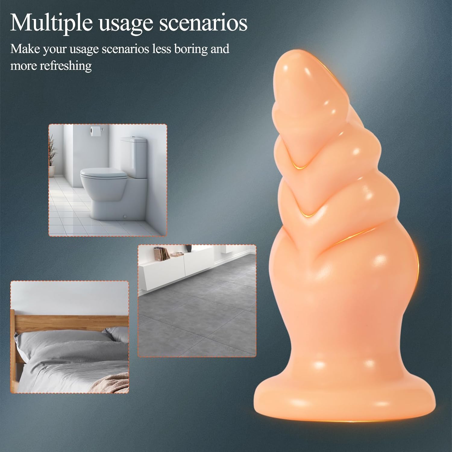 AMZII 5.0 Dildos, Extra Thick Plug, Dildo with Shock Function, Dildo Men, Plug for Women Men, Butt Plug, Balls, Stretcher, Plugs, Giant Dildo, Large Toys (L) – Bild 4