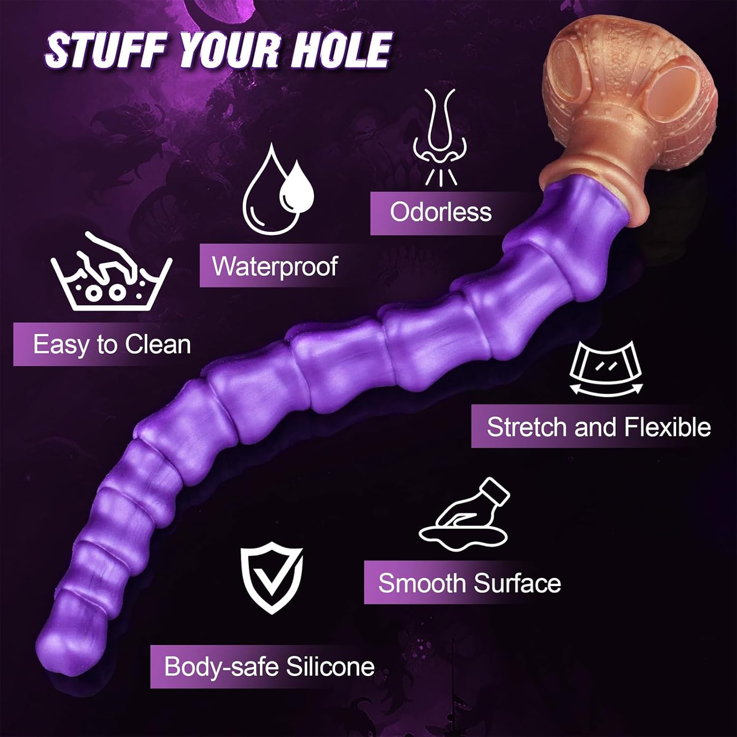 43cm Extra Lang Analplug Silikon Anal Dildo Anal Kette mit Saugnapf Superweich Analdildo Butt Plug Prostata Stimulator Masturbator Anus Dilatator SM Sexspielzeug für Frauen Männer – Bild 4