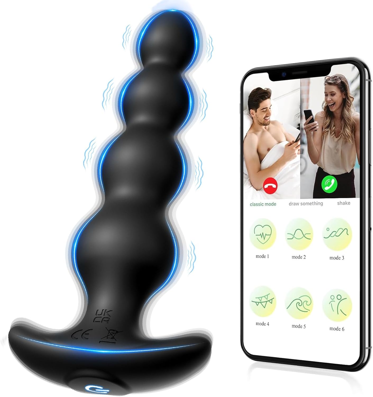 Vibrators Sex Toy Vibrator Butt Plug 14 cm Plug with 9 Vibration Modes, Rechargeable Silicone Prostate Vibrator & G-Spot Vibrator, Adult Sex Toys for Men Women Couples Pleasure