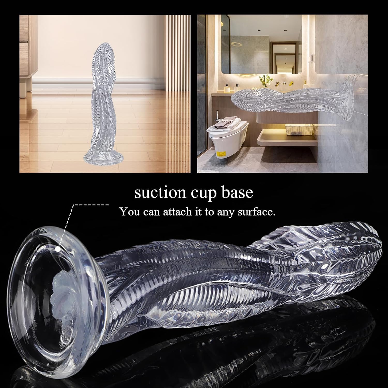 25 cm Dildos, Plugs, Giant Dildo, XXL, Dildo Dildo with Suction Cup, Dilo Tail for Women, Butt Plug, Dilos, Men, Sex Toy for Men, Women, Couples, Extreme Sex (B) – Bild 3