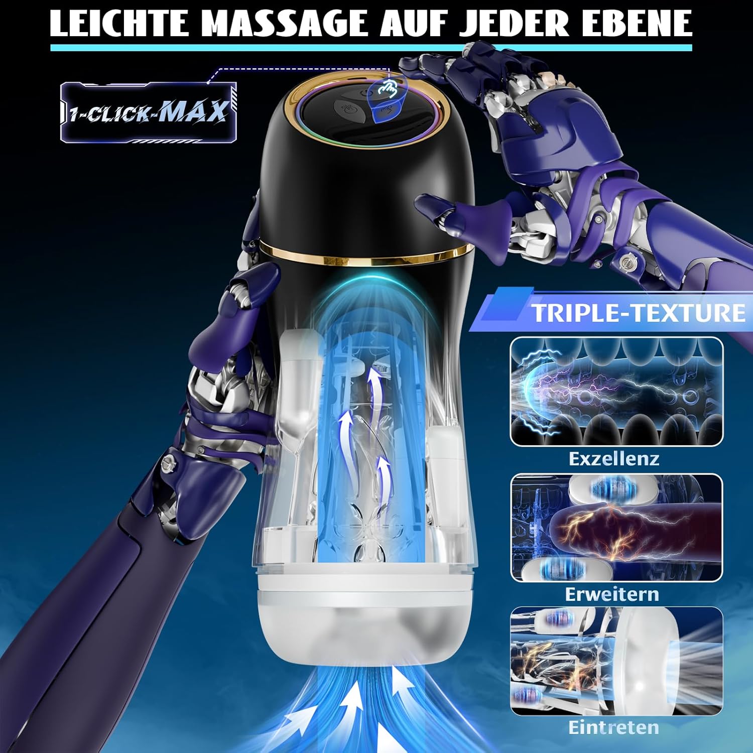 Sex Toy for Men, Sucking Masturbator, 10 Professional Levels Suction Stretch Modes, Double Force All-Round Vibration Masturbating for Men, Electric Pump, Sex Toy Set for Men, Lightweight and – Bild 2