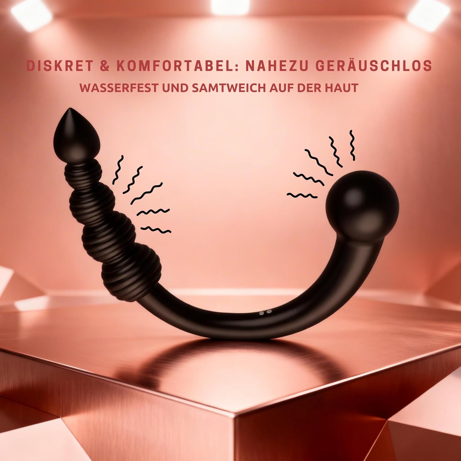 FOPS Double-Sided Strap-On Vibrator 35 cm - Double Dildo for Couples and Lesbians, 10 Modes, Beads & Large Ball (Diameter 4 cm), Extremely Hard for Double Penetration, USB Rechargeable A145 – Bild 4