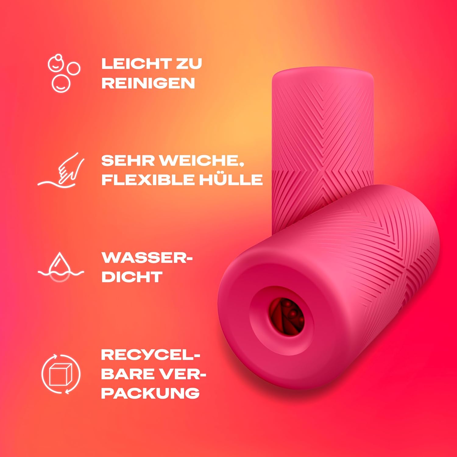 Bundle of Durex Play Feel Lubricant - Water Based, Gentle, pH Friendly + Durex Slide & Ride Masturbation Case - Soft & Studded Masturbation Sleeve - Sex Toy for Men & Couples – Bild 3